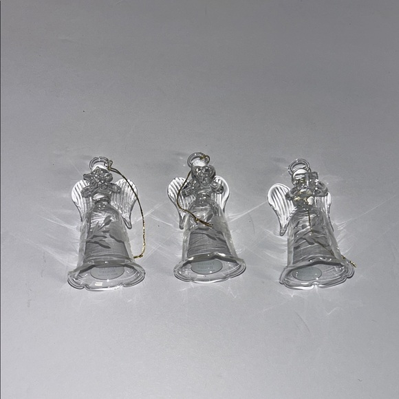 Princess House Crystal Angel Ornament Trio with Gold Highlights - Picture 2 of 8